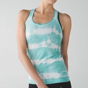 Lululemon Swiftly Tech Racerback in Heathered Tranquil Blue Tie Dye Tank Top 6